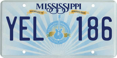 MS license plate YEL186