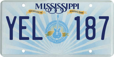 MS license plate YEL187