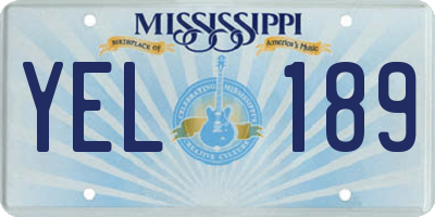 MS license plate YEL189