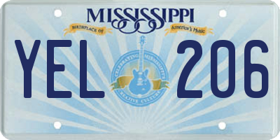 MS license plate YEL206