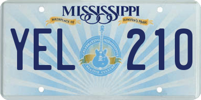 MS license plate YEL210