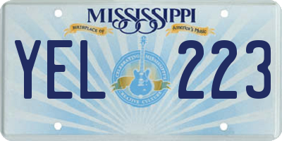 MS license plate YEL223