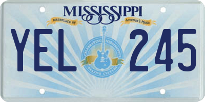 MS license plate YEL245