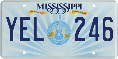 MS license plate YEL246