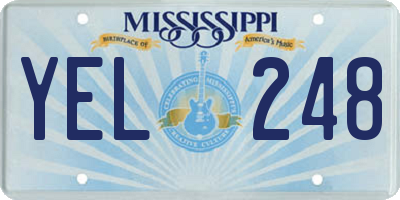 MS license plate YEL248