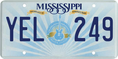 MS license plate YEL249