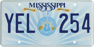 MS license plate YEL254