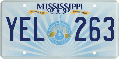 MS license plate YEL263