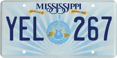MS license plate YEL267