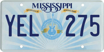 MS license plate YEL275