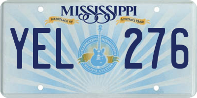 MS license plate YEL276