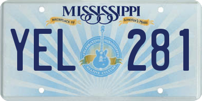 MS license plate YEL281
