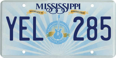 MS license plate YEL285