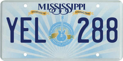 MS license plate YEL288