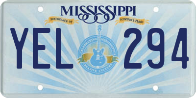 MS license plate YEL294