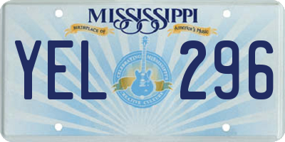 MS license plate YEL296
