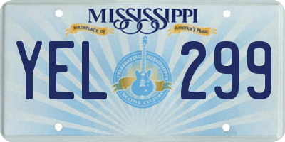 MS license plate YEL299