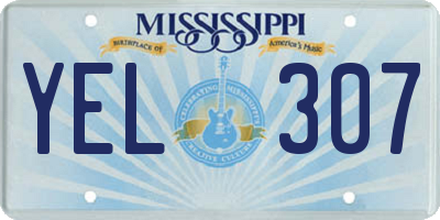 MS license plate YEL307