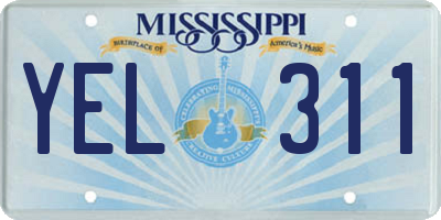 MS license plate YEL311