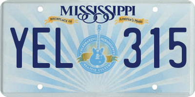 MS license plate YEL315