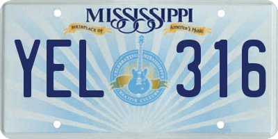 MS license plate YEL316