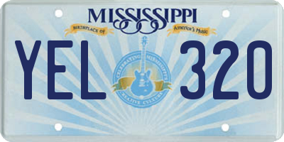 MS license plate YEL320