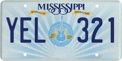 MS license plate YEL321
