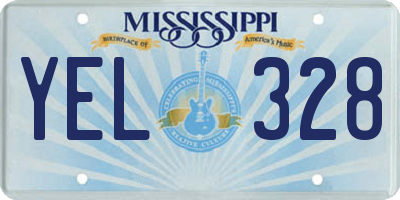 MS license plate YEL328