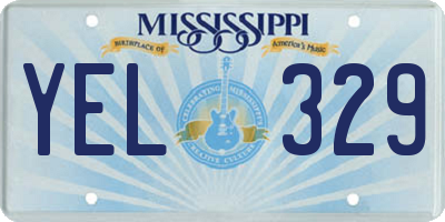MS license plate YEL329