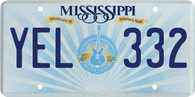 MS license plate YEL332
