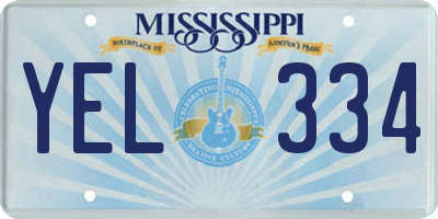 MS license plate YEL334