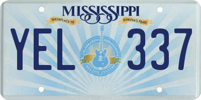 MS license plate YEL337