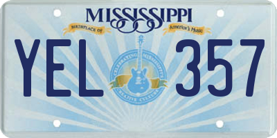 MS license plate YEL357