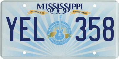 MS license plate YEL358