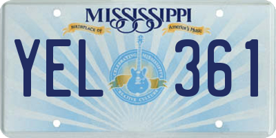 MS license plate YEL361