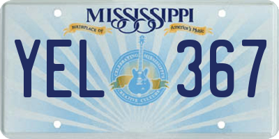 MS license plate YEL367