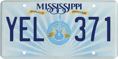 MS license plate YEL371