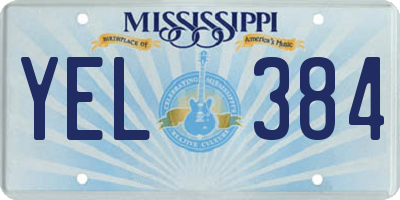 MS license plate YEL384