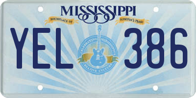 MS license plate YEL386