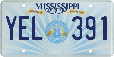 MS license plate YEL391