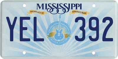 MS license plate YEL392