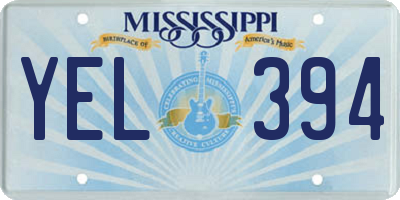 MS license plate YEL394
