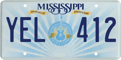 MS license plate YEL412