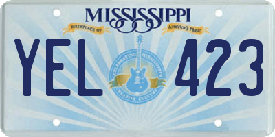 MS license plate YEL423