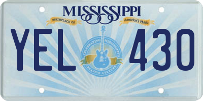 MS license plate YEL430