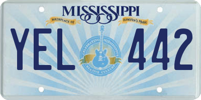 MS license plate YEL442
