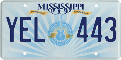 MS license plate YEL443