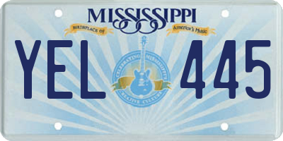 MS license plate YEL445