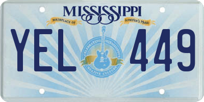 MS license plate YEL449