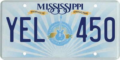 MS license plate YEL450
